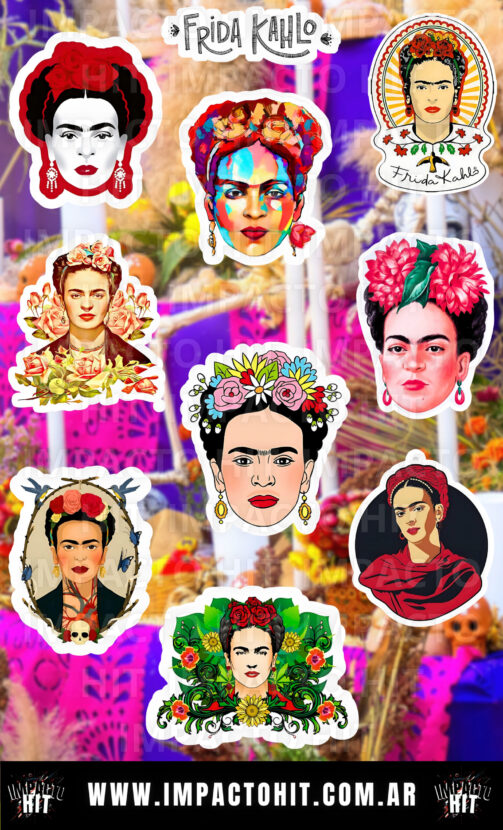 Stickers de Frida Kahlo en vinilo brillante 10x16 cm – Arte y cultura – Impacto HIT
