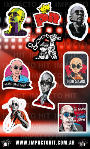 Stickers del Indio Solari y Los Redondos en vinilo – Plancha 10x16 cm Impacto HIT