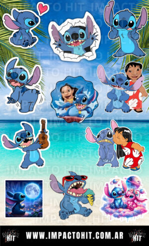 Stickers de Lilo y Stitch – Vinilo brillante 10x16 – Estilo tierno