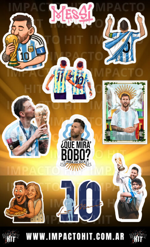 Stickers de Lionel Messi en vinilo brillante 10x16 cm – Impacto HIT