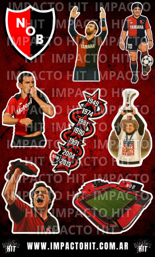 Stickers de Newell’s Old Boys – Ídolos, estadio, escudo y momentos históricos.