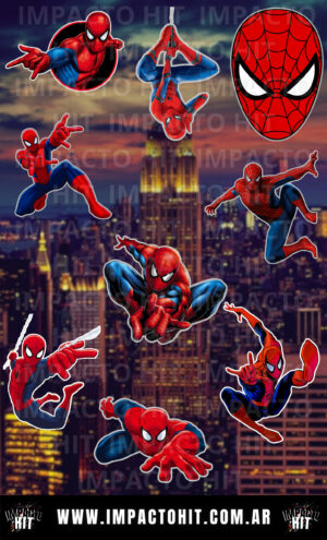 Stickers Spiderman en vinilo brillante 10x16 – Edición superhéroe