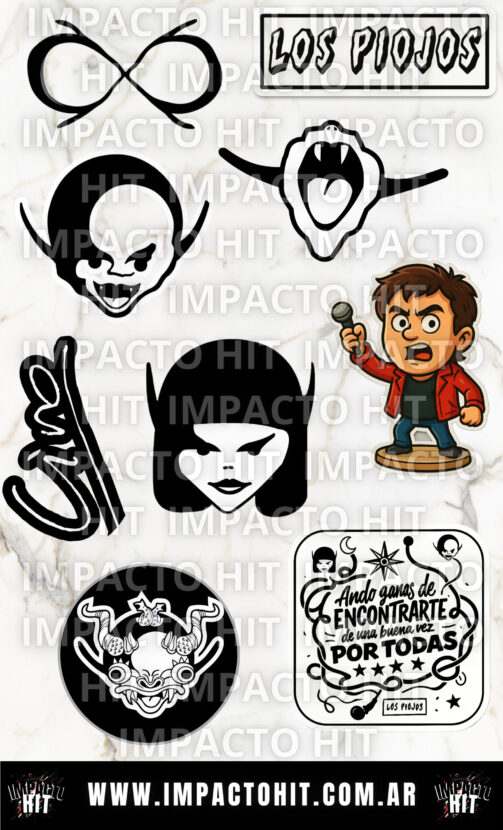 Stickers de vinilo inspirados en Los Piojos. Rock, actitud y pasión nacional en cada calco.