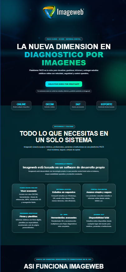 Captura del sitio ImageWeb PACS Cloud